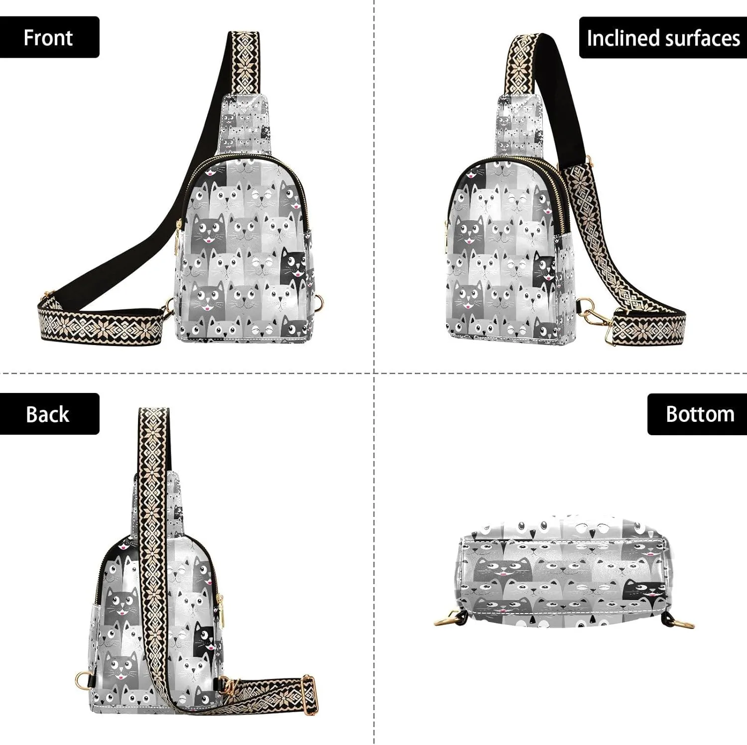 JSTEL Leather Crossbody Sling Bags for Women,Leather Crossbody Purses Leather Crossbody Bag Sling Purse