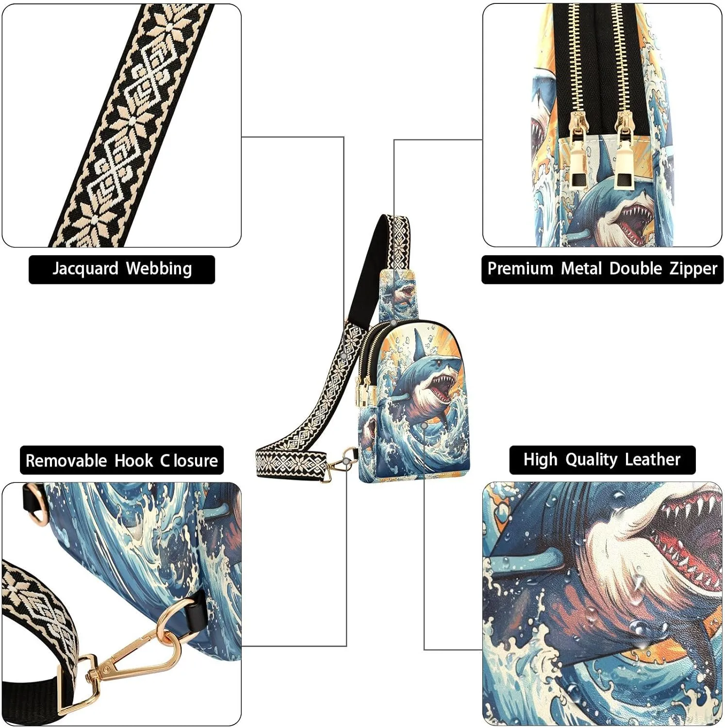 JSTEL Leather Crossbody Sling Bags for Women,Leather Crossbody Purses Leather Crossbody Bag Sling Purse