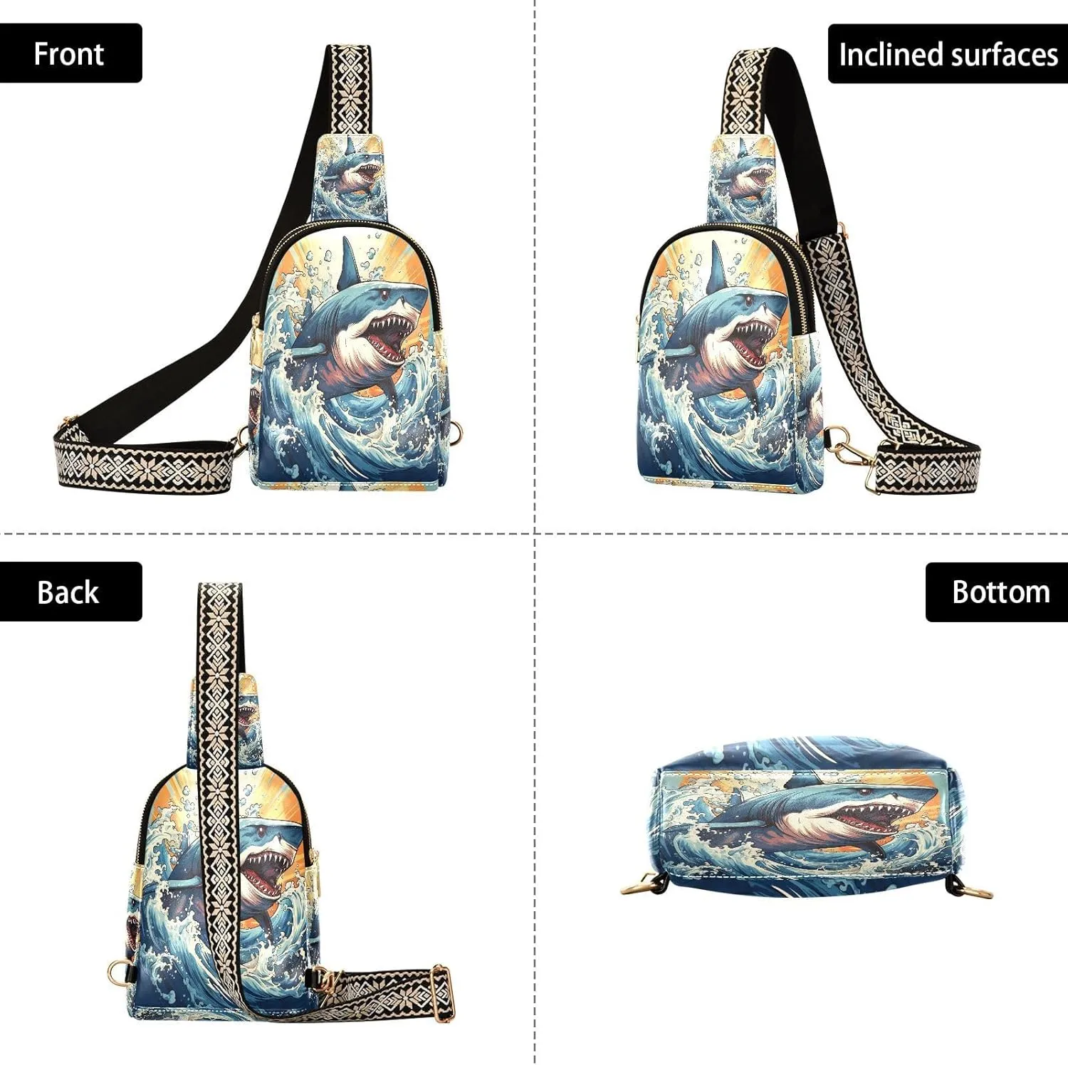 JSTEL Leather Crossbody Sling Bags for Women,Leather Crossbody Purses Leather Crossbody Bag Sling Purse