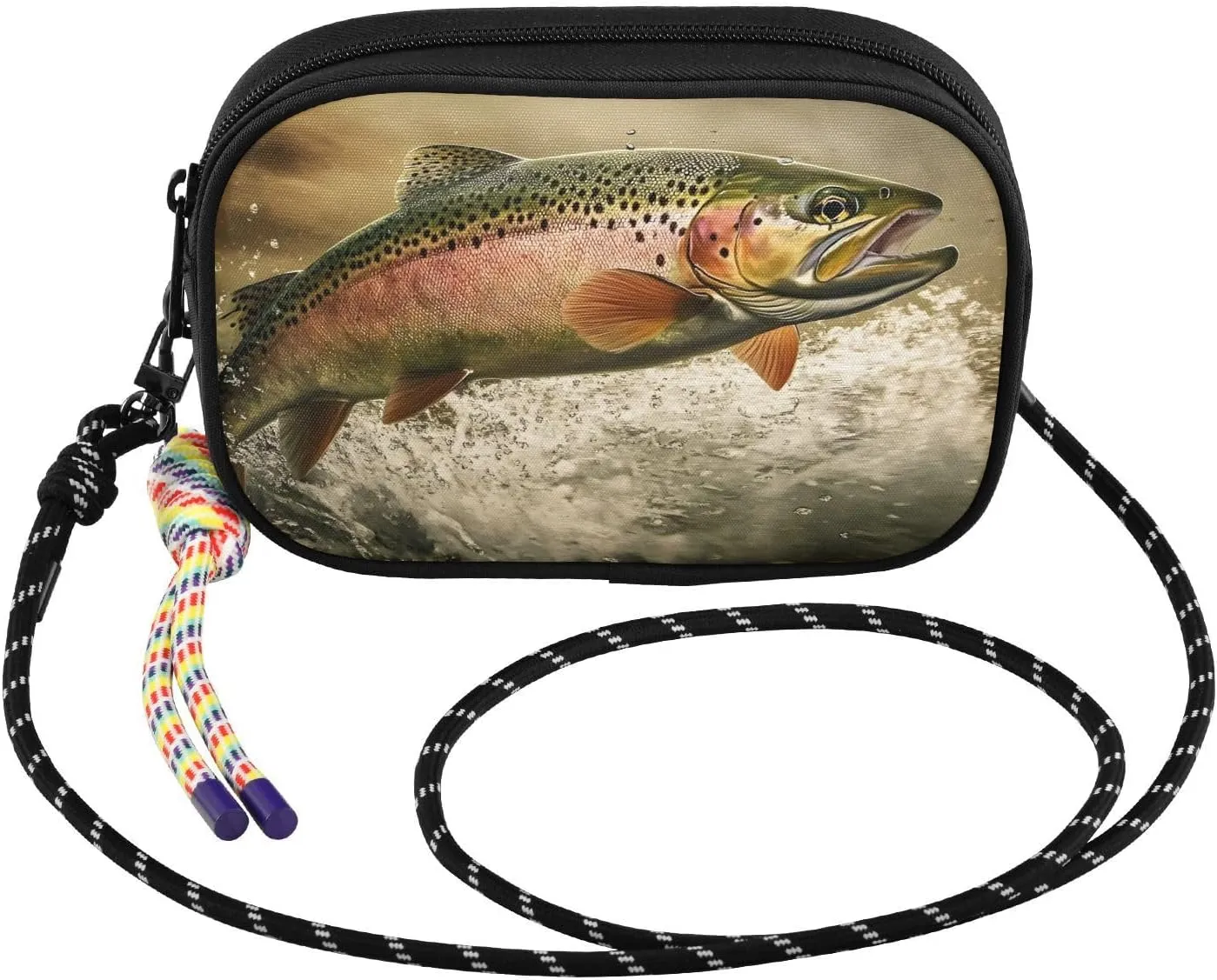 Jump Trout Closeup Crossbody Bags for Women Cell Phone Purses Women's Shoulder Handbags Wallet Purse with Adjustable Strap