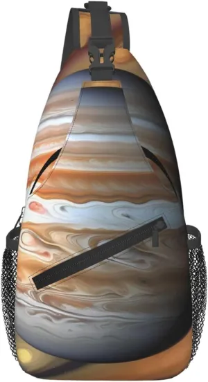 Jupiter Landscape Patterned crossbody chest bag, casual hiking shoulder bag, travel crossbody backpack for men and women