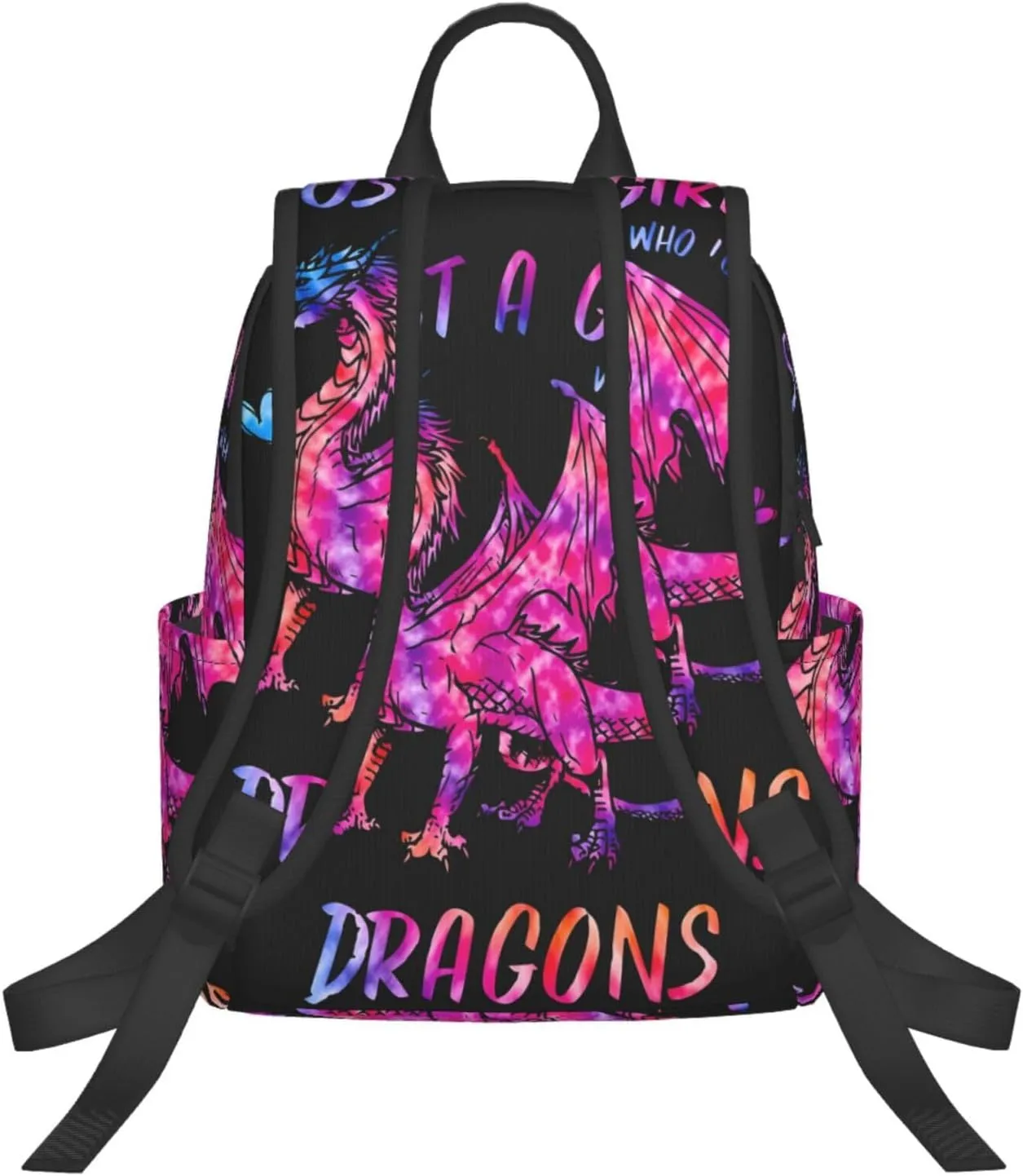 Just A Women Who Loves Dragons Travel Laptop Backpack Casual Backpacks Double Shoulder Daypack Notebook Rucksack Work Bags Sports Bag for Gym Hiking Camping Beach