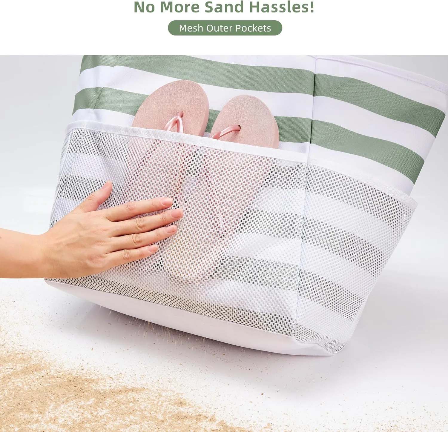 KALIDI Beach Tote Bag Women Large Waterproof Sandproof Shoulder Handbag Packable Grocery Bag Hobo Purse for Picnic Vacation