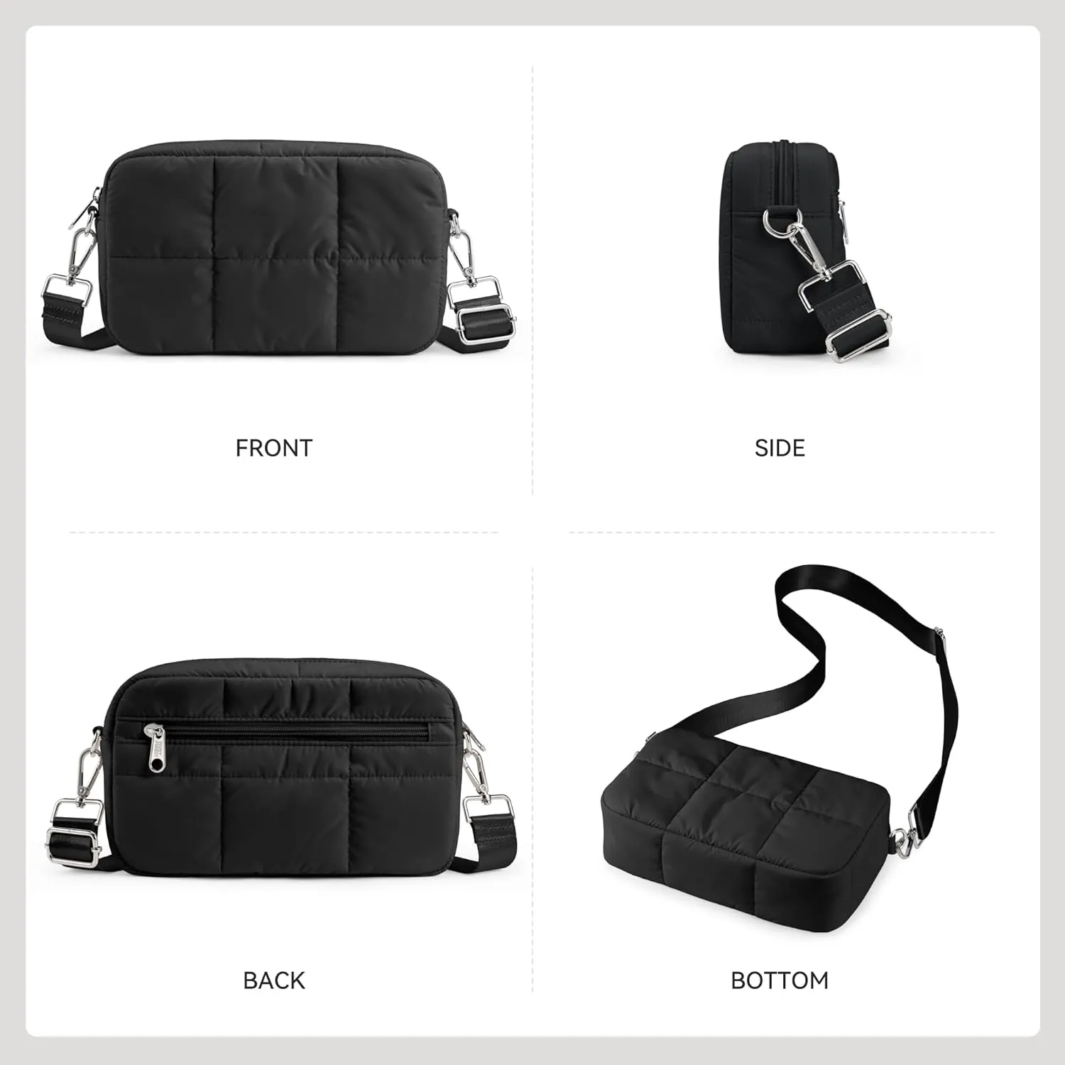 KALIDI FANCY FOREST Crossbody Bags for Women Crossbody Purse with Strap Lightweight Puffer quilted Shoulder Bag for Travel