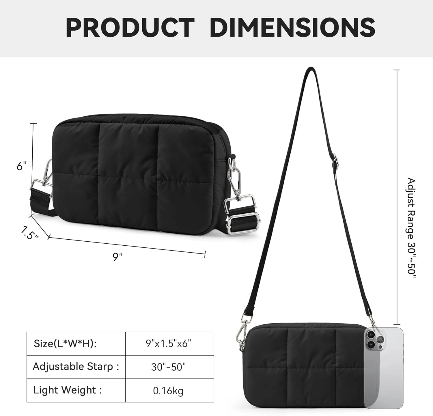 KALIDI FANCY FOREST Crossbody Bags for Women Crossbody Purse with Strap Lightweight Puffer quilted Shoulder Bag for Travel