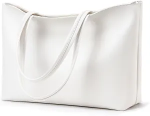 KALIDI Tote Bag Zipper Shoulder Bag Faux Leather Purses Satchel for Women Large Casual Handbag Work Dating College