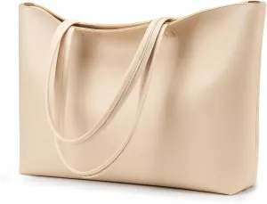 KALIDI Tote Bag Zipper Shoulder Bag Faux Leather Purses Satchel for Women Large Casual Handbag Work Dating College