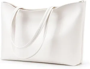 KALIDI Tote Bag Zipper Shoulder Bag Faux Leather Purses Satchel for Women Large Casual Handbag Work Dating College