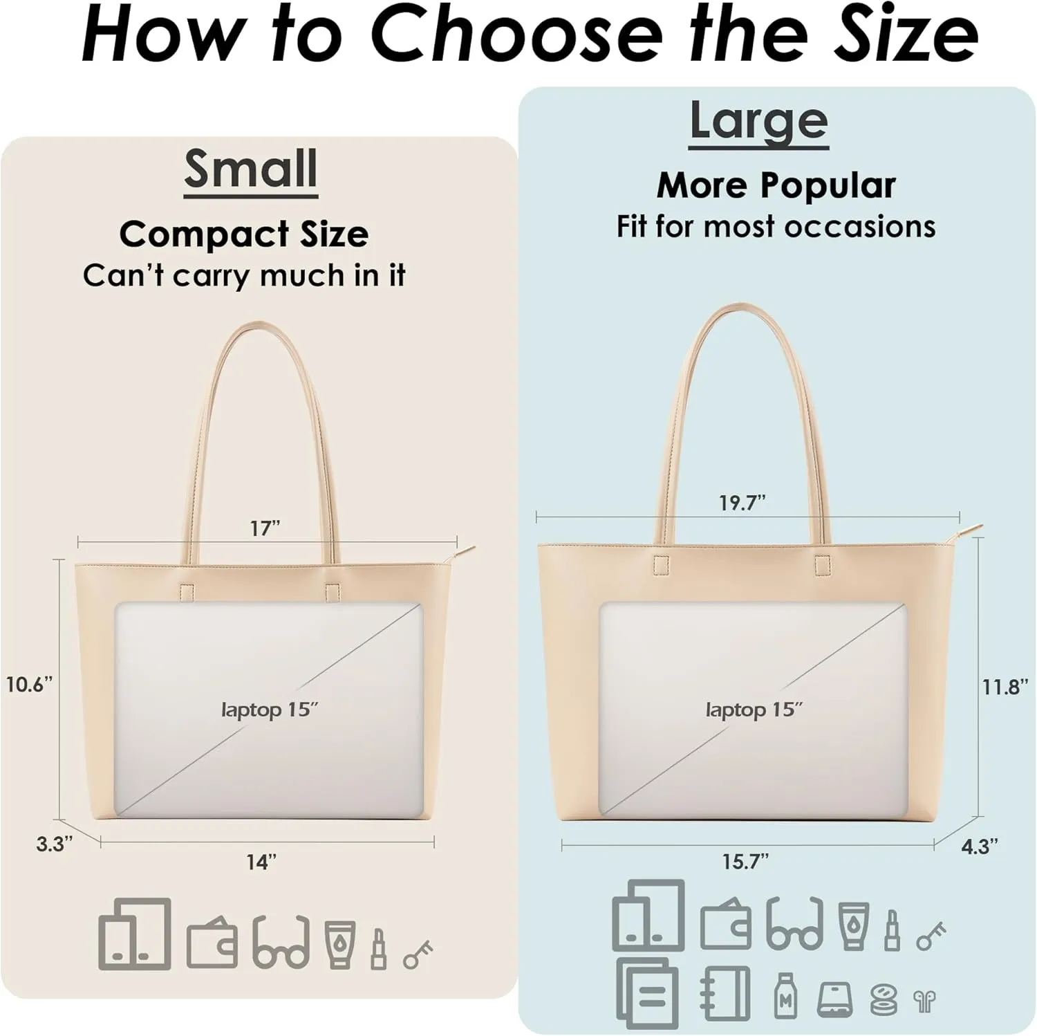 KALIDI Tote Bag Zipper Shoulder Bag Faux Leather Purses Satchel for Women Large Casual Handbag Work Dating College