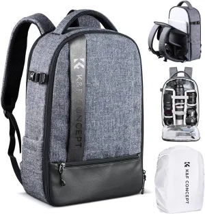 K&F Concept Camera Backpack Professional DSLR Camera Bag Waterproof Photography Bag for DSLR Cameras 15 inch with Laptop/Tripod/Lenses Large Capacity Bag
