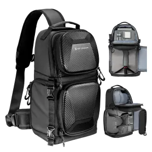 K&F Concept Camera Sling Bag Crossbody Bag Hardshell Camera Shoulder Backpack DSLR/SLR/Mirrorless Camera Case Photography Bags for Photographer