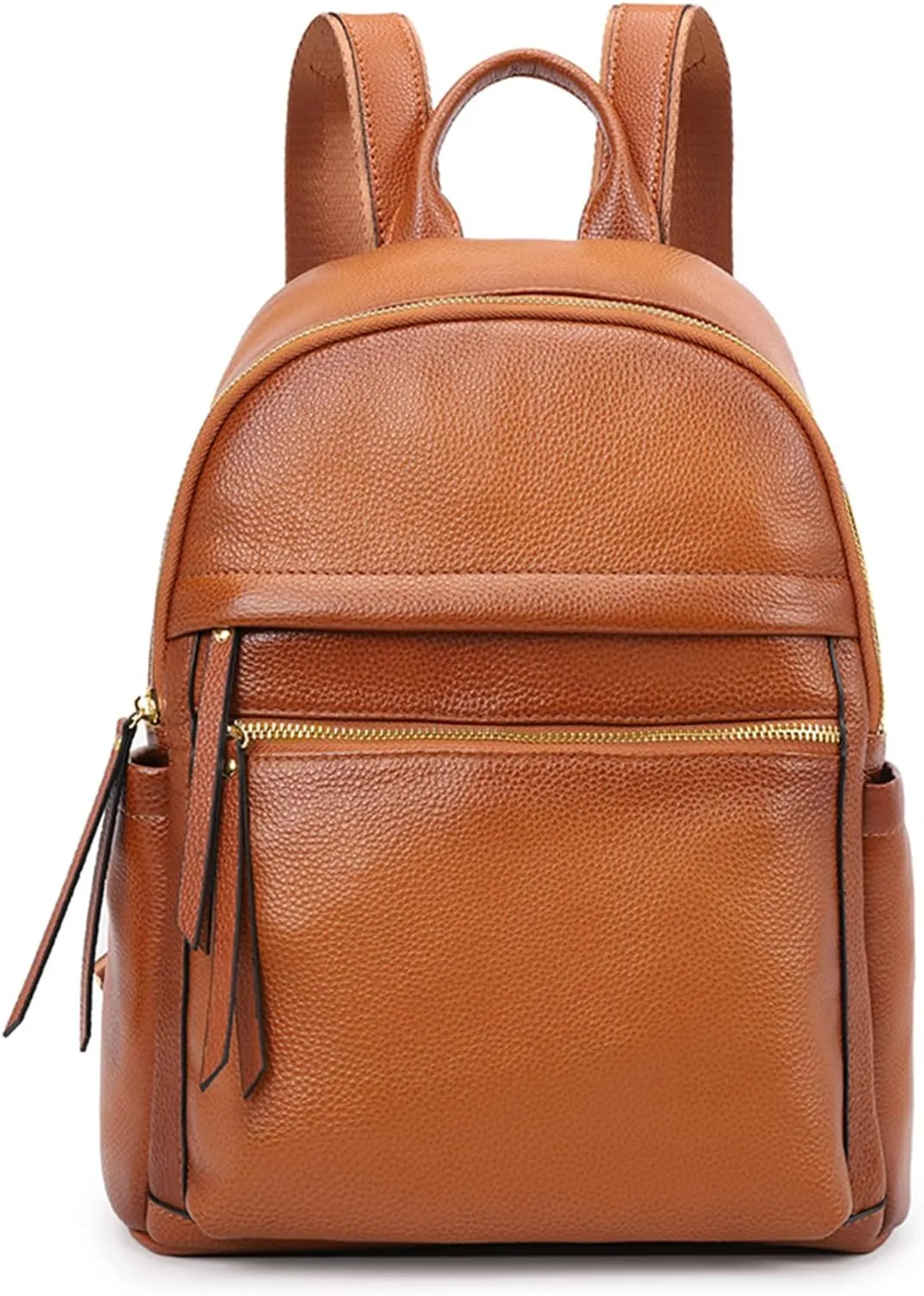 Kattee Genuine Leather Backpack Purse for Women Multi-functional Elegant Daypack Soft Leather Shoulder Bag Shopping Trip, Medium, Brown