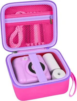 Kids Instant Print Camera Case Compatible with ESOXOFFORE for Dylanto for DUDUDRAGON for GKTZ for Dafotil for Careenoah for Aasonida Toddler Digital Prints Paper Storage Bag (Box Only) Bright Pink
