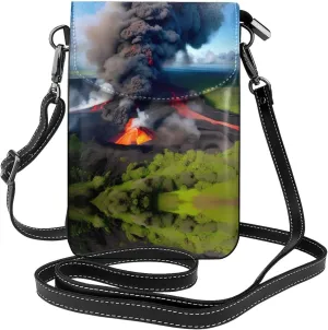Kilauea Volcano Bloom Small Cell Phone Purse - Ideal Travel Accessory for Women and Teens - Adjustable Strap