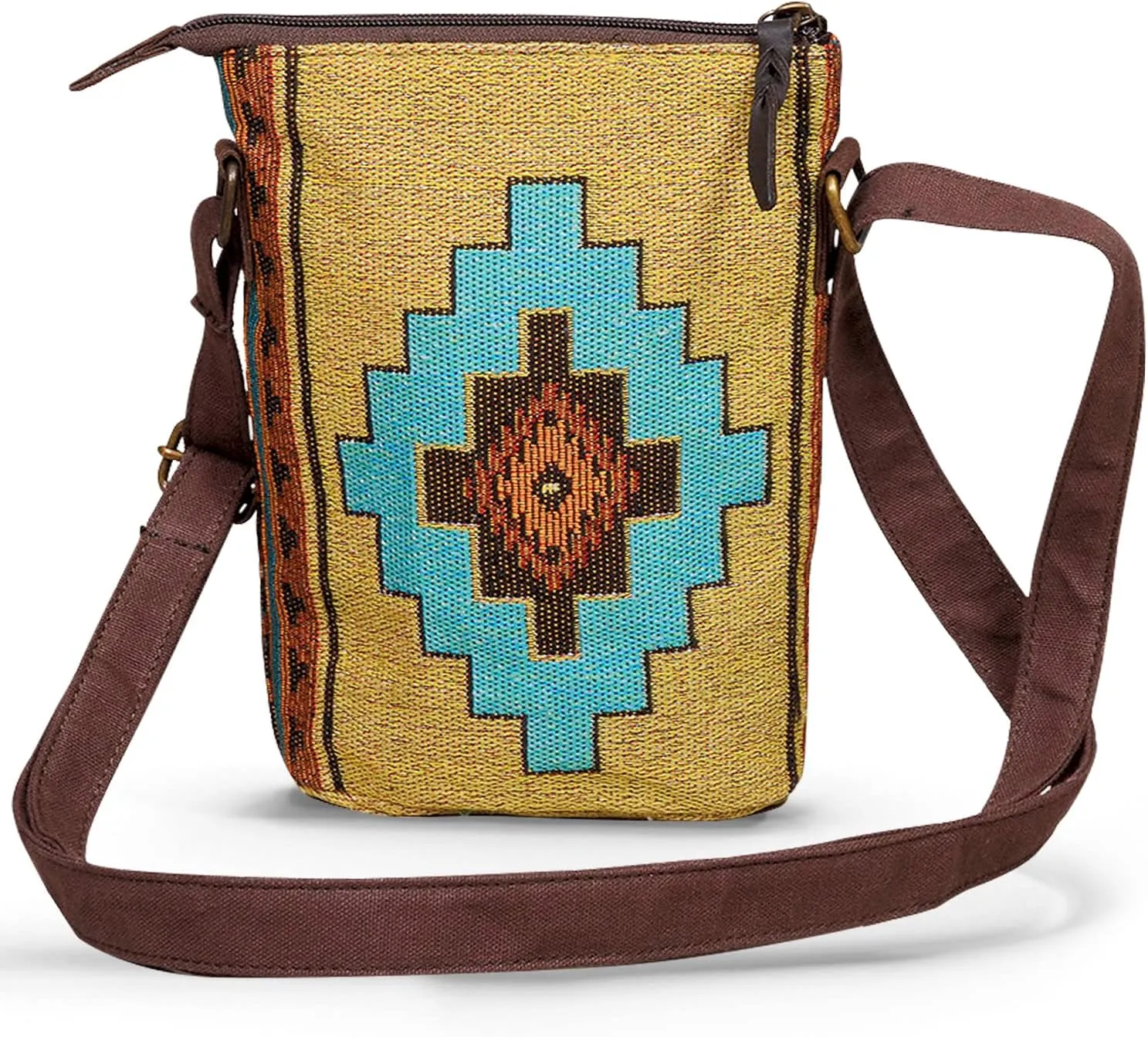 Kinara Woven Crossbody Bag–Southwestern Native American Design–Beautiful & Unique Pattern–Fine Weaving–Stylish & Functional