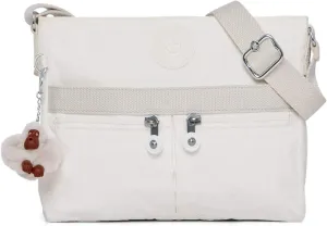 Kipling Women's Angie Crossbody Bag, Adjustable Shoulder Strap, Zip Closure, Alabaster Tonal
