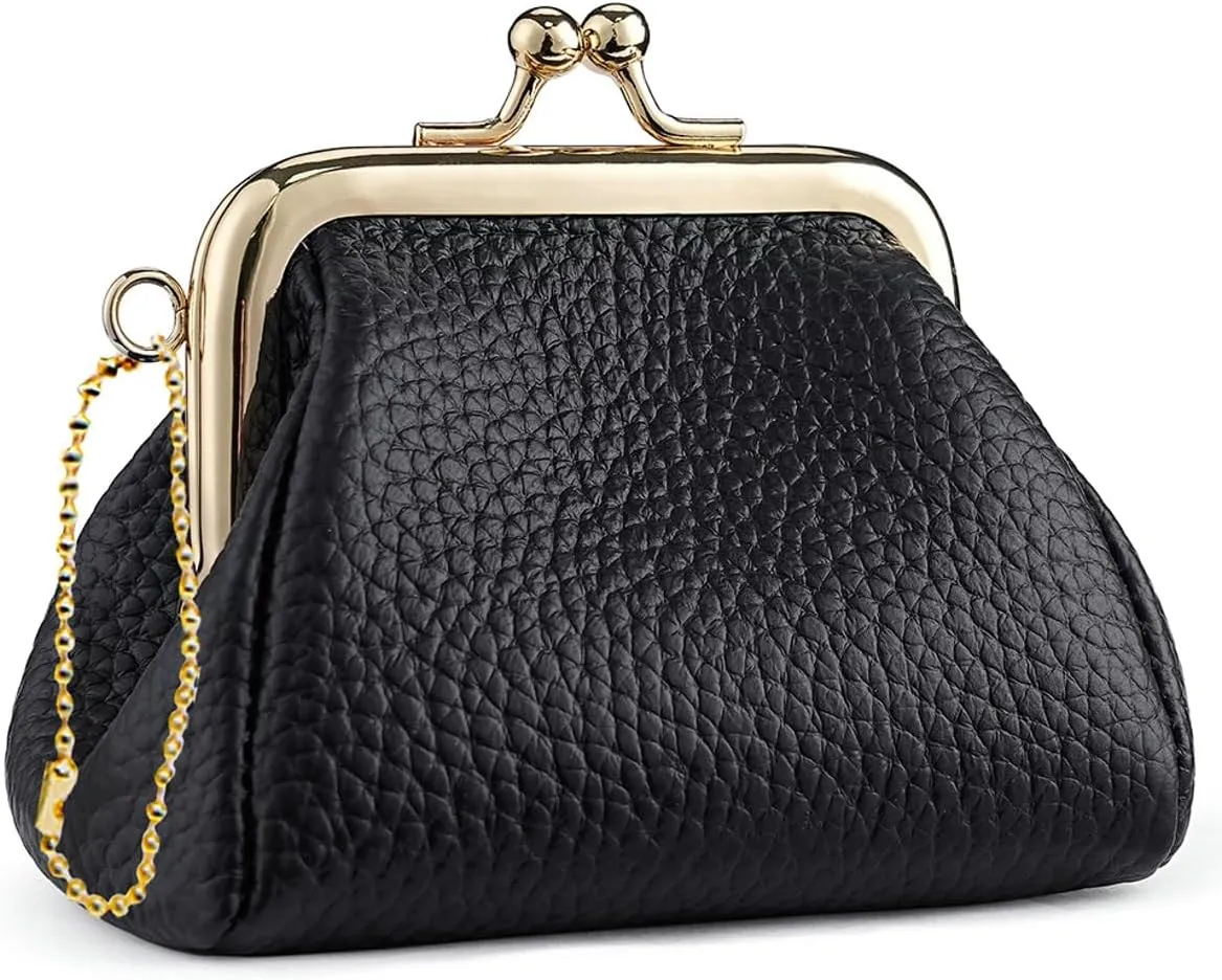 Kiss Lock Coin Change Purse Women Cute PU Leather RFID Wallets Crossbody Purses Small Kiss Clasp Wallet Cross Body Bag