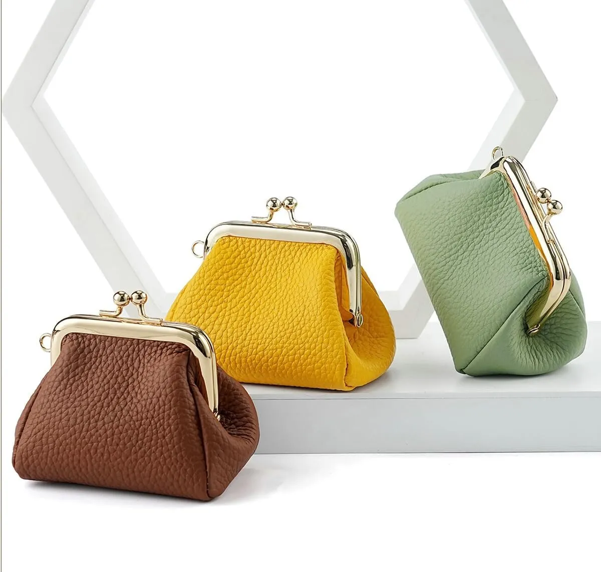 Kiss Lock Coin Change Purse Women Cute PU Leather RFID Wallets Crossbody Purses Small Kiss Clasp Wallet Cross Body Bag