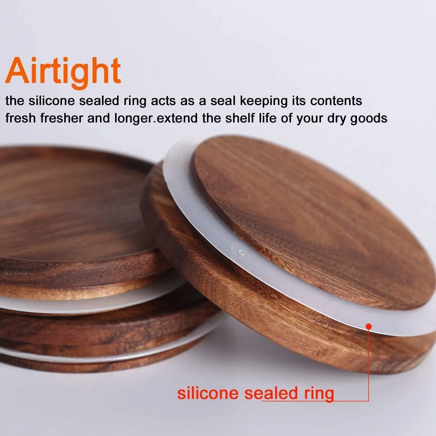 KKC HOME ACCENTS Sealed Glass Containers with Airtight Wood Lids and Scoops for Kitchen Counter,Sealed Jars for Flour,Brown Sugar,Loose Leaf Tea,Coffee Bean or Ground Coffee,39 Fluid-oz