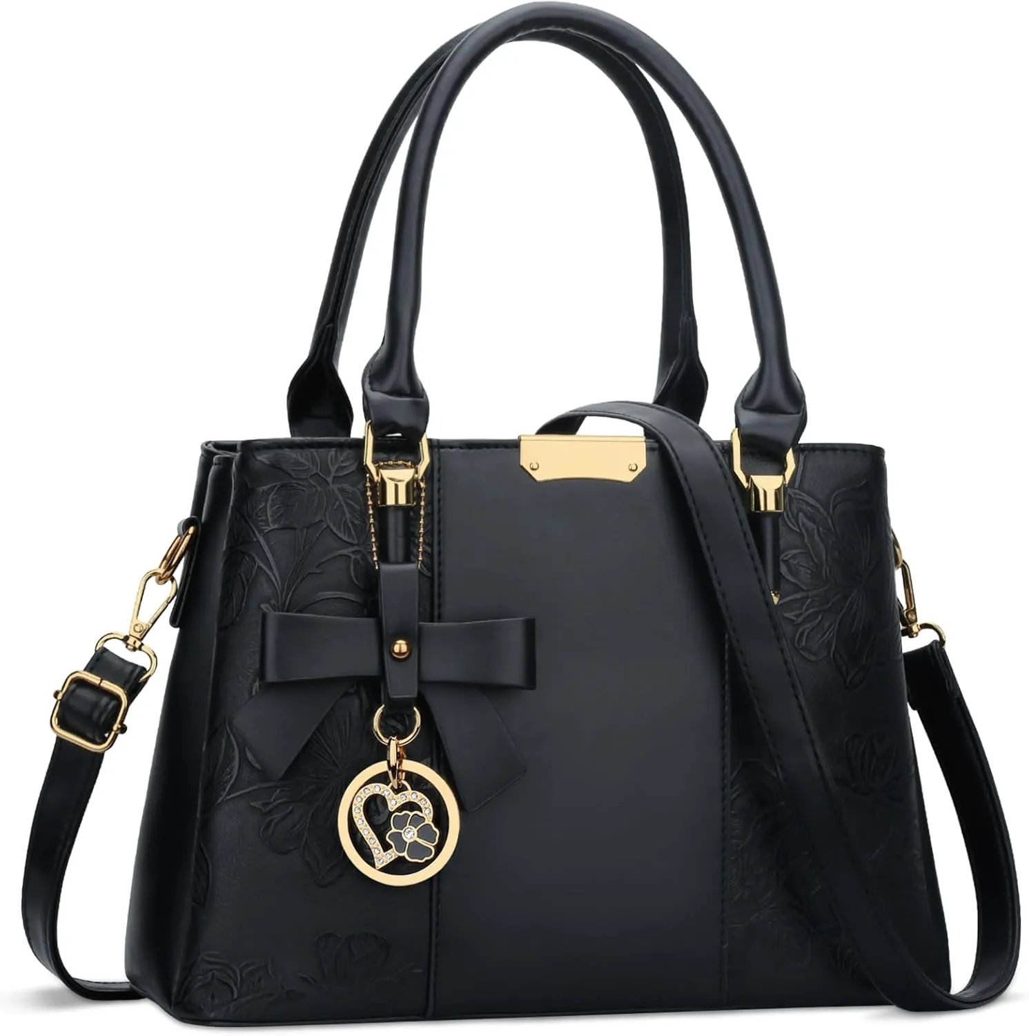 KKXIU 3 Zippered Compartments Purses and Handbags for Women Top Handle Satchel Shoulder Ladies Bags