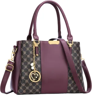 KKXIU 3 Zippered Compartments Purses and Handbags for Women Top Handle Satchel Shoulder Ladies Bags