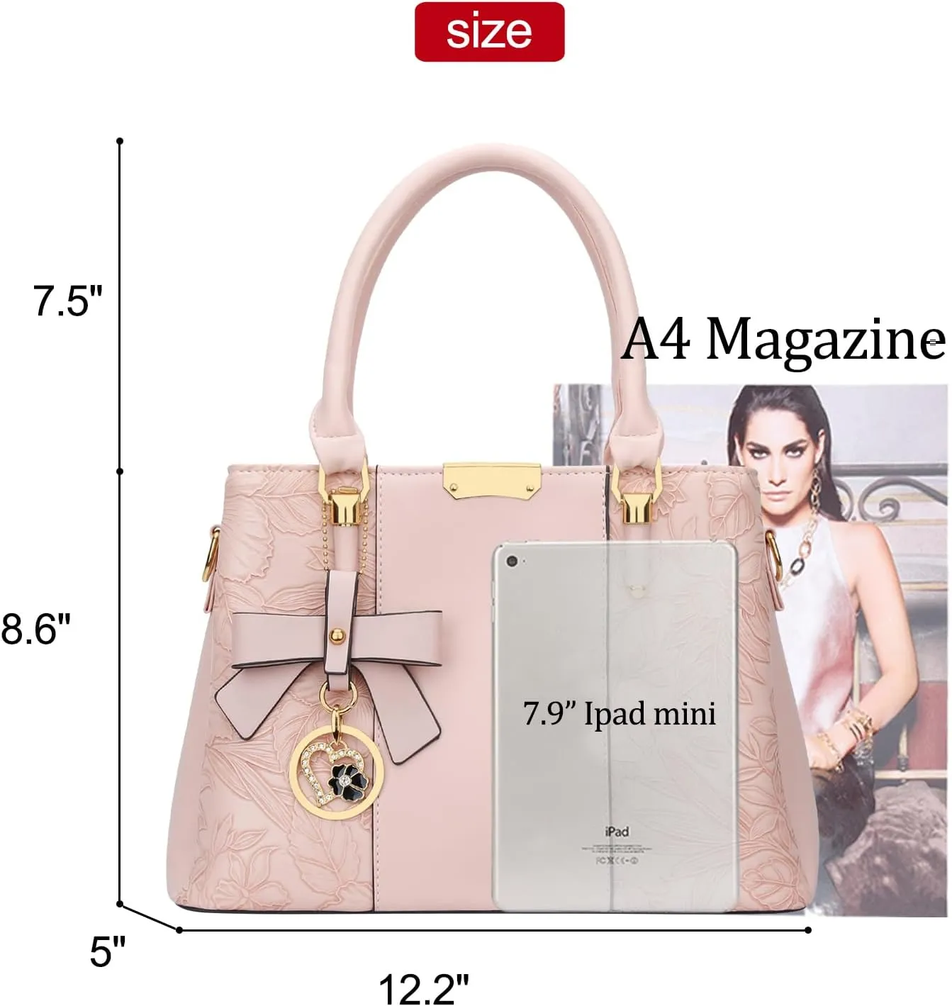 KKXIU 3 Zippered Compartments Purses and Handbags for Women Top Handle Satchel Shoulder Ladies Bags
