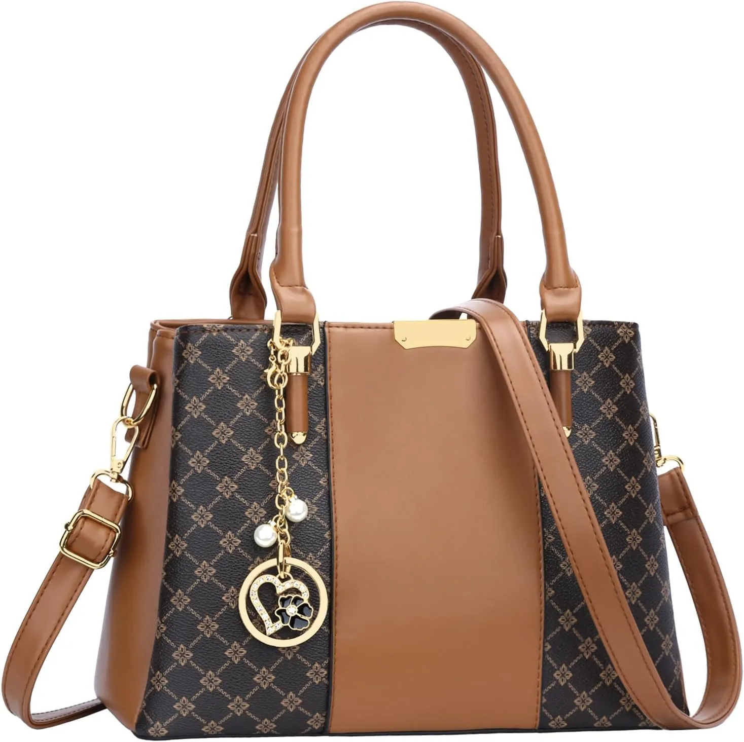 KKXIU 3 Zippered Compartments Purses and Handbags for Women Top Handle Satchel Shoulder Ladies Bags