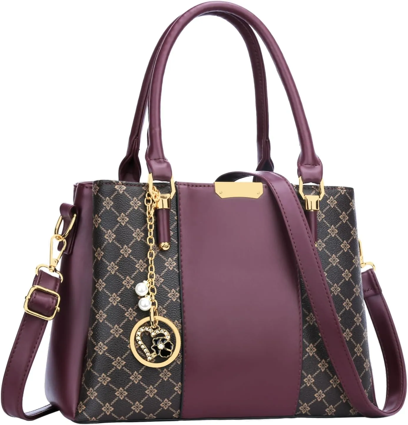 KKXIU 3 Zippered Compartments Purses and Handbags for Women Top Handle Satchel Shoulder Ladies Bags