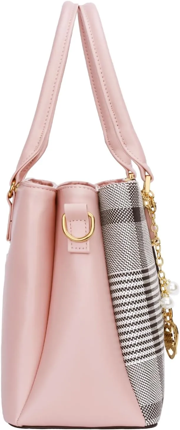 KKXIU 3 Zippered Compartments Purses and Handbags for Women Top Handle Satchel Shoulder Ladies Bags