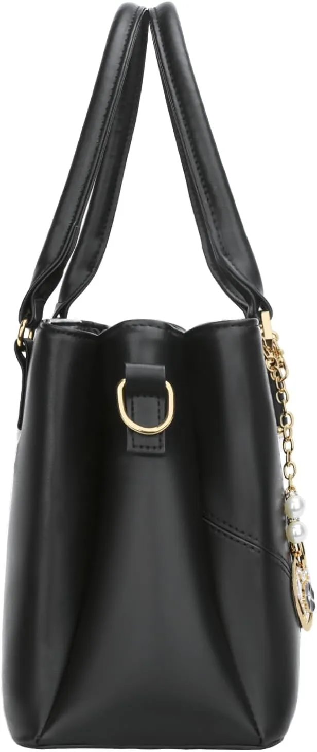 KKXIU 3 Zippered Compartments Purses and Handbags for Women Top Handle Satchel Shoulder Ladies Bags