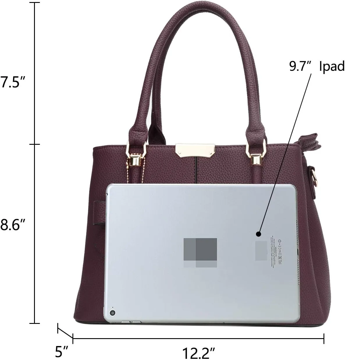 KKXIU 3 Zippered Compartments Purses and Handbags for Women Top Handle Satchel Shoulder Ladies Bags