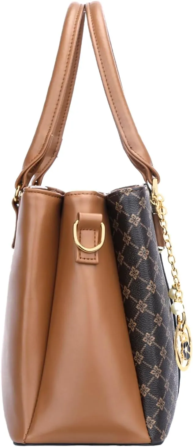 KKXIU 3 Zippered Compartments Purses and Handbags for Women Top Handle Satchel Shoulder Ladies Bags