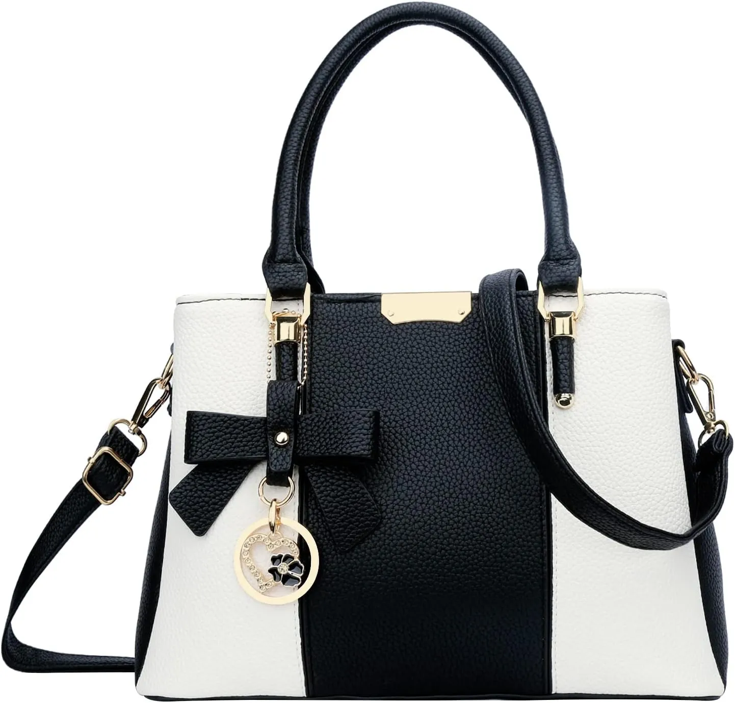 KKXIU 3 Zippered Compartments Purses and Handbags for Women Top Handle Satchel Shoulder Ladies Bags
