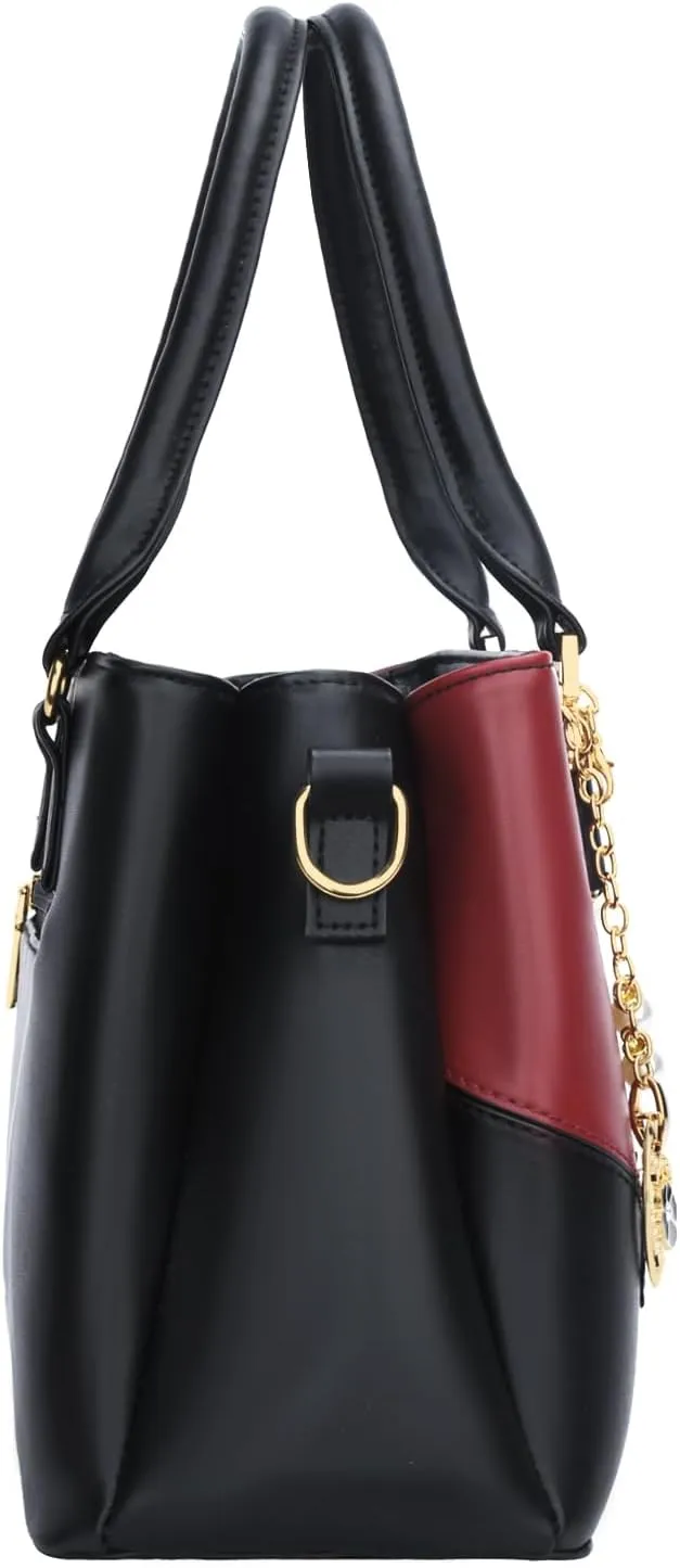KKXIU 3 Zippered Compartments Purses and Handbags for Women Top Handle Satchel Shoulder Ladies Bags