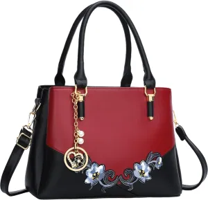 KKXIU 3 Zippered Compartments Purses and Handbags for Women Top Handle Satchel Shoulder Ladies Bags