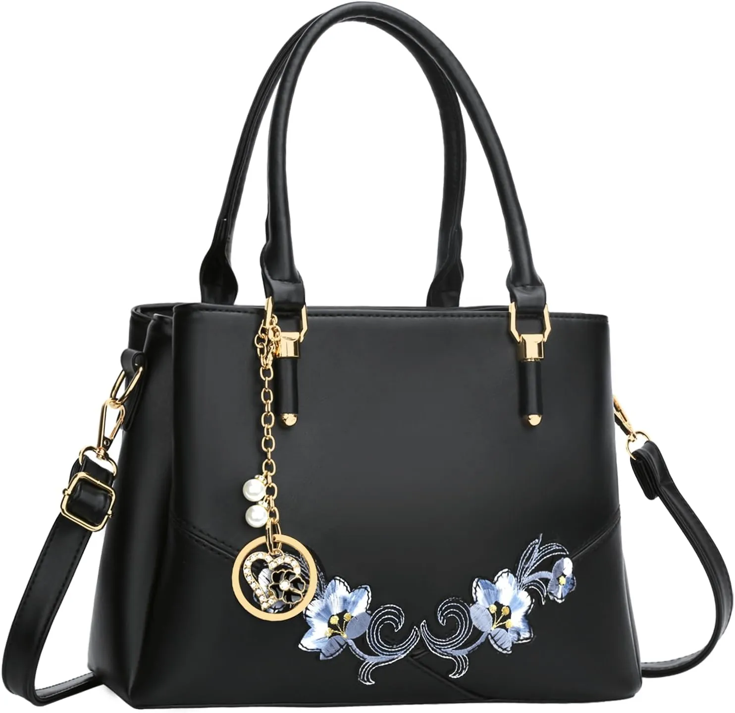 KKXIU 3 Zippered Compartments Purses and Handbags for Women Top Handle Satchel Shoulder Ladies Bags