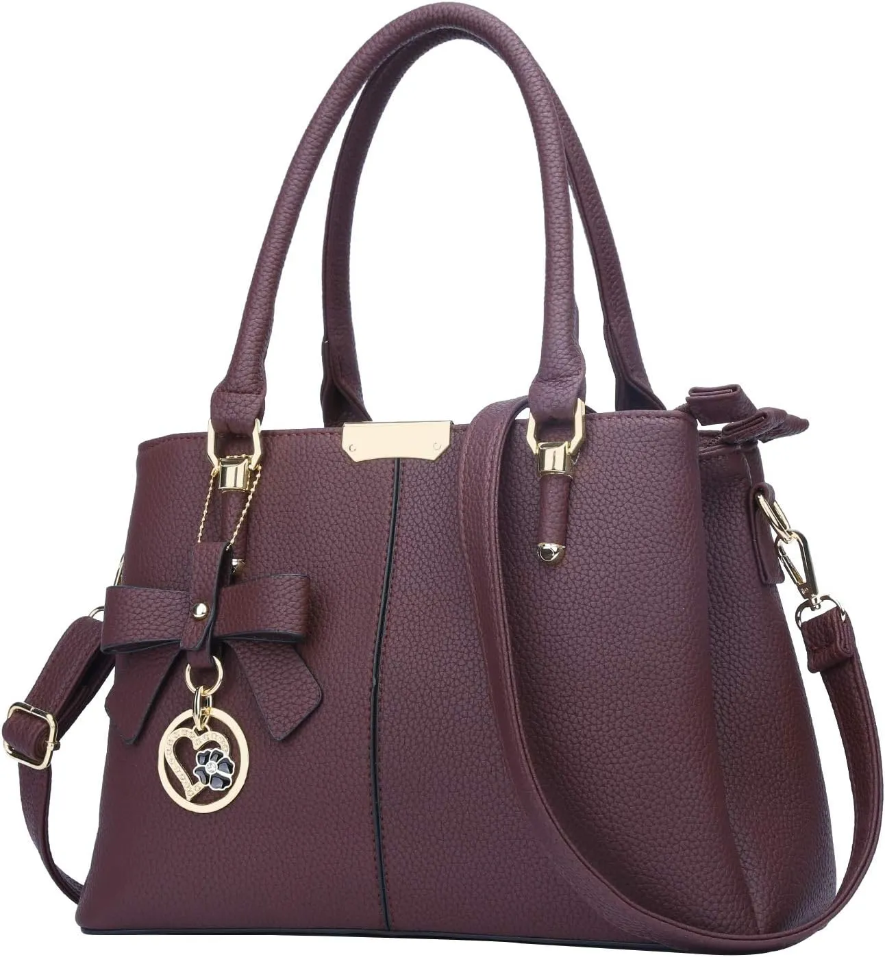 KKXIU 3 Zippered Compartments Purses and Handbags for Women Top Handle Satchel Shoulder Ladies Bags