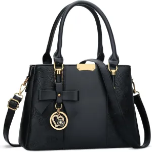 KKXIU 3 Zippered Compartments Purses and Handbags for Women Top Handle Satchel Shoulder Ladies Bags