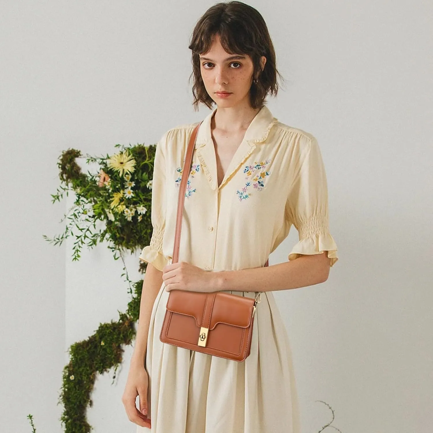 KKXIU Crossbody Bags for Women Trendy Vegan Leather Shoulder Purse with Adjustable Strap