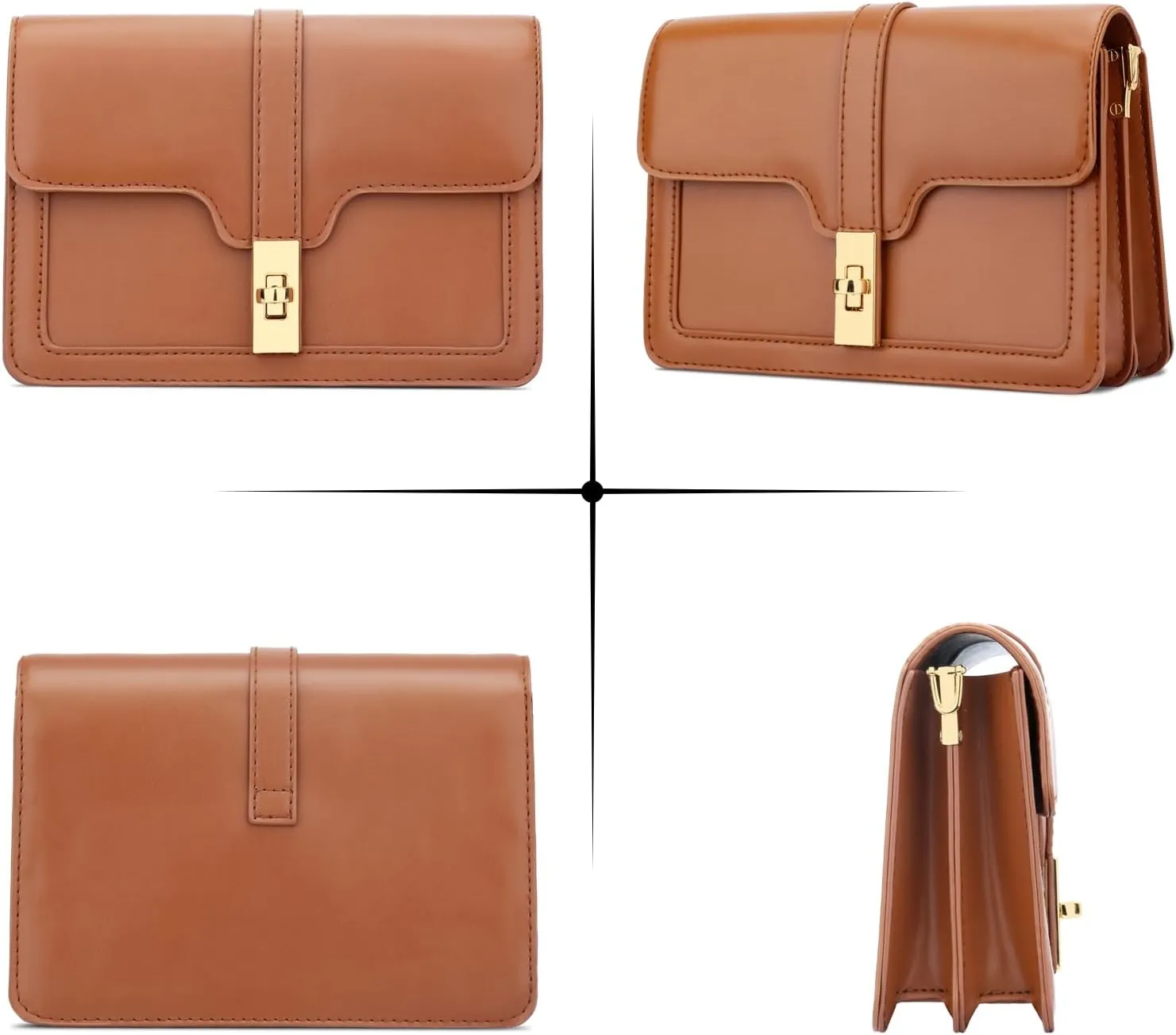KKXIU Crossbody Bags for Women Trendy Vegan Leather Shoulder Purse with Adjustable Strap