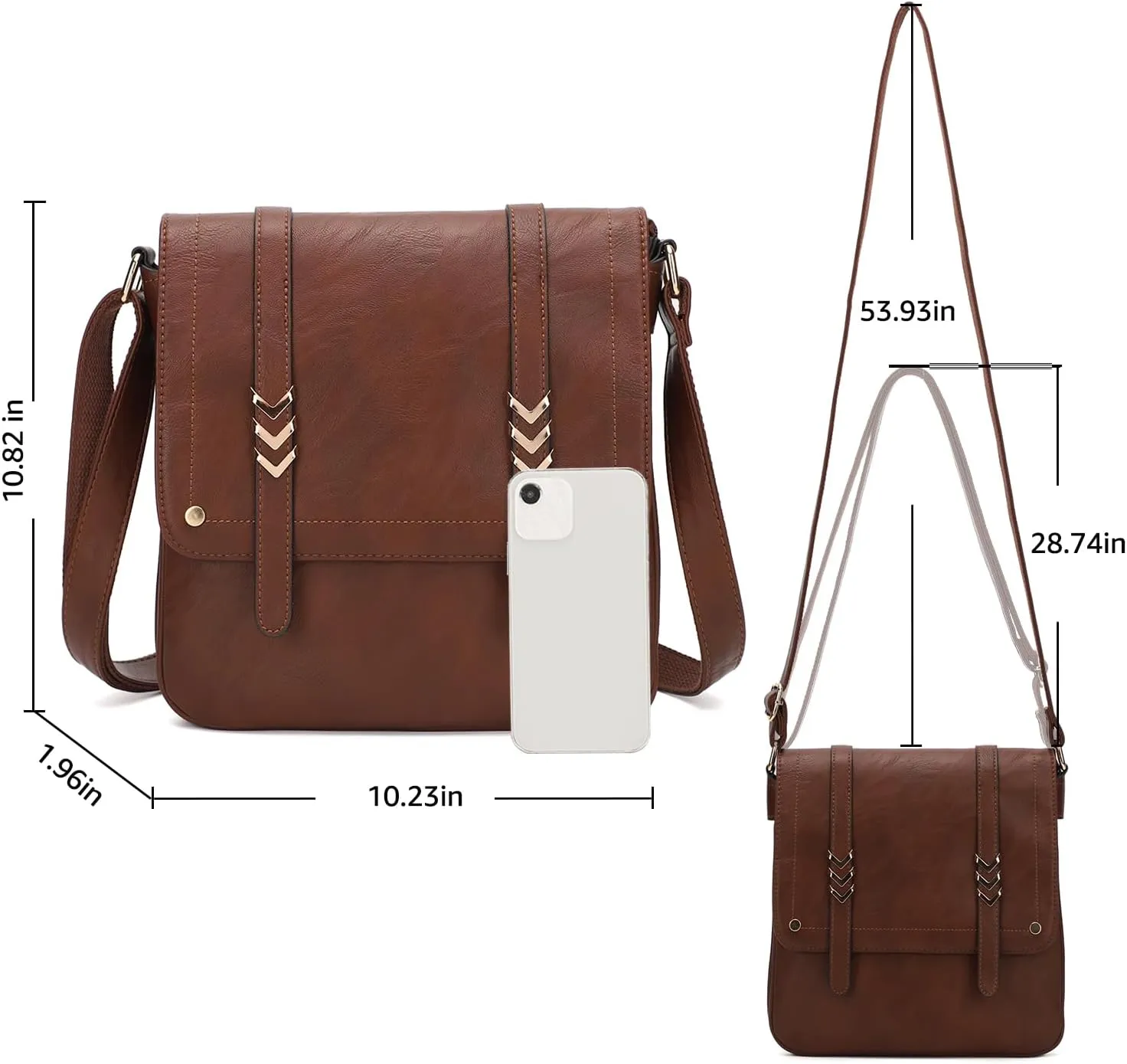 KL928 Crossbody Bags for Women Soft FAUX Leather Wallet Purses Adjustable Strap Medium Shoulder Handbags