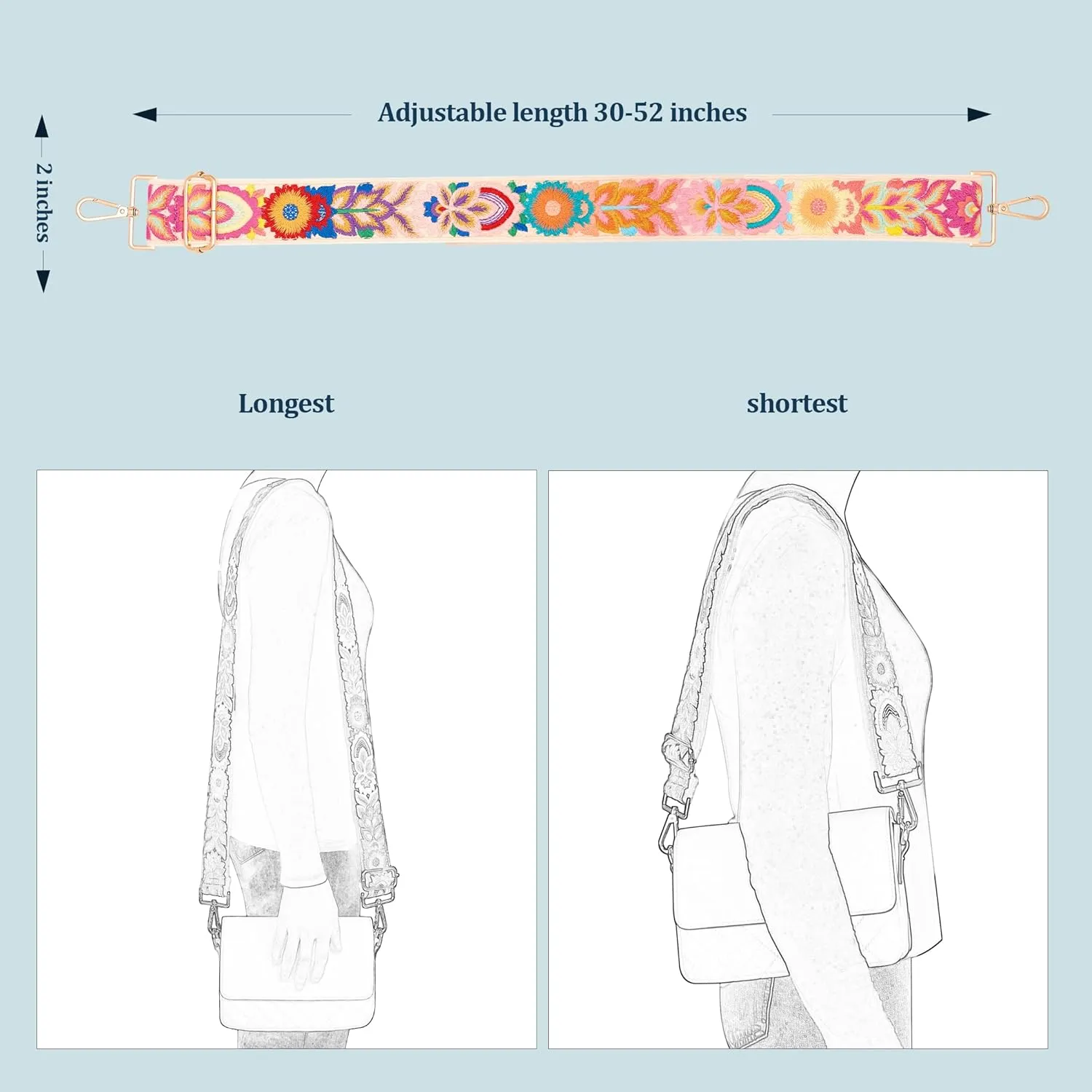Knit Purse Strap,Replacement Crossbody Wide Adjustable Shoulder Strap for Bag Handbag