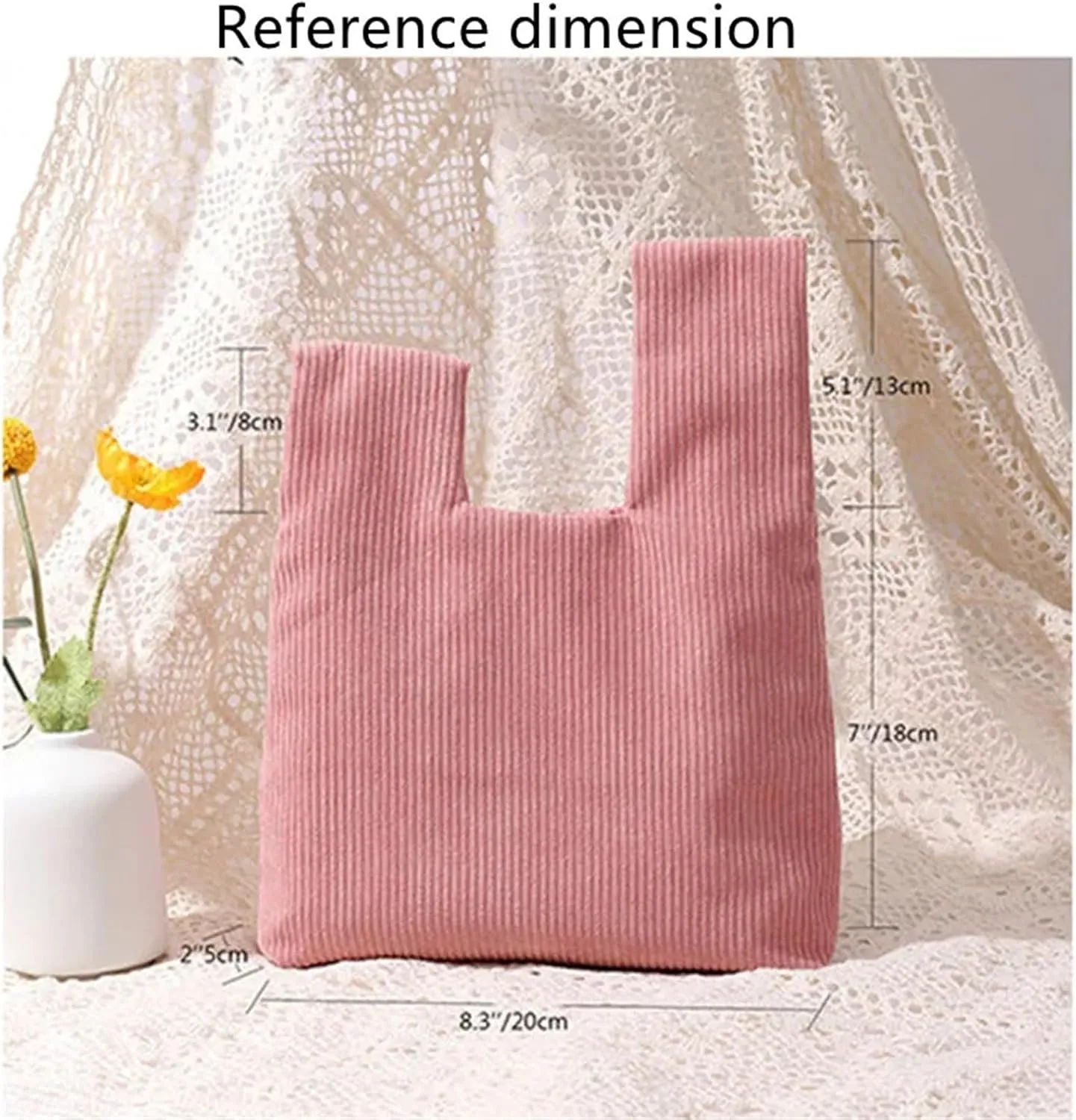 Knot Wrist Bag Portable Knot Wrist Bag Women Cotton Tote Bag Simple Purses Handbags Waterproof Shopping Bag Phone Key Pouch