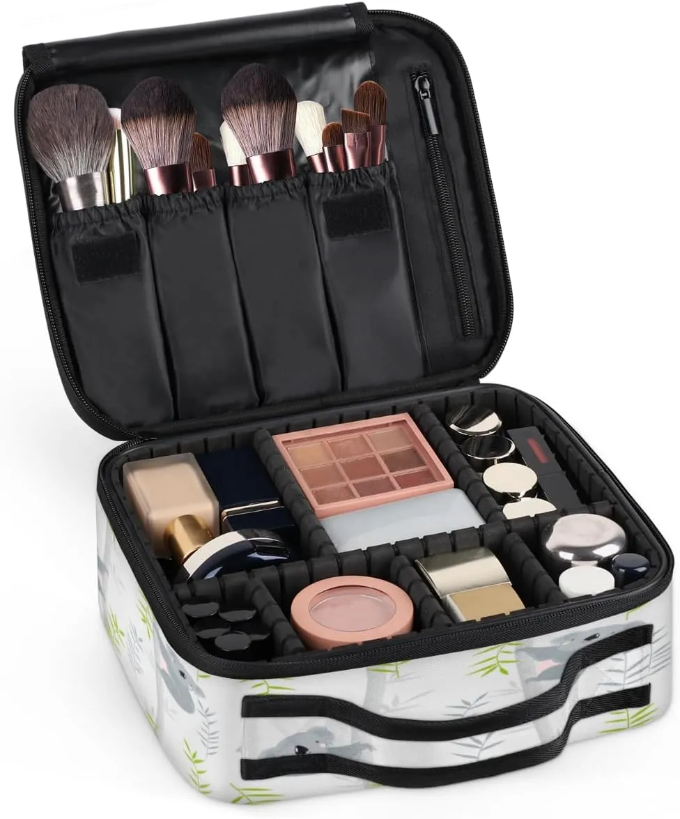 Koalas Paint Makeup Train Case Travel Makeup Bag Professional Cosmetic Organizer Portable Storage Box with Adjustable Dividers for Cosmetics Makeup Brushes Toiletry