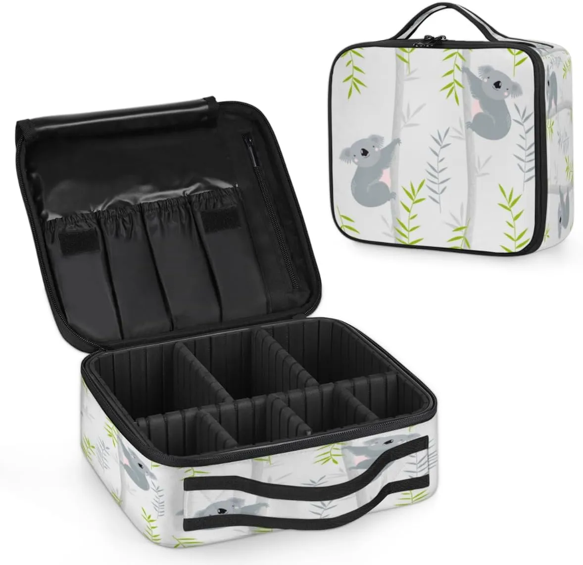 Koalas Paint Makeup Train Case Travel Makeup Bag Professional Cosmetic Organizer Portable Storage Box with Adjustable Dividers for Cosmetics Makeup Brushes Toiletry