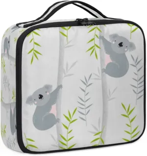 Koalas Paint Makeup Train Case Travel Makeup Bag Professional Cosmetic Organizer Portable Storage Box with Adjustable Dividers for Cosmetics Makeup Brushes Toiletry