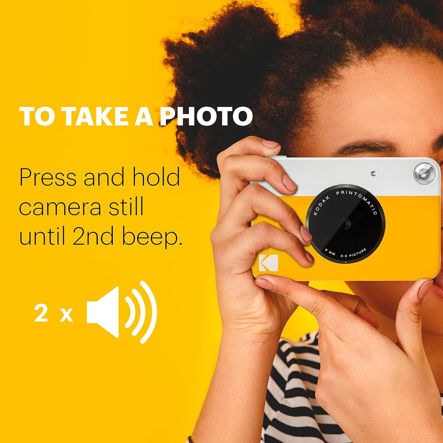 KODAK Printomatic Full-Color Instant Print Digital Camera - Colorful Photos On Zink 2x3" Sticky-Back Photo Paper - 5MP, Portable, Creative Fun Gift for Birthday, Christmas, Holiday - Black