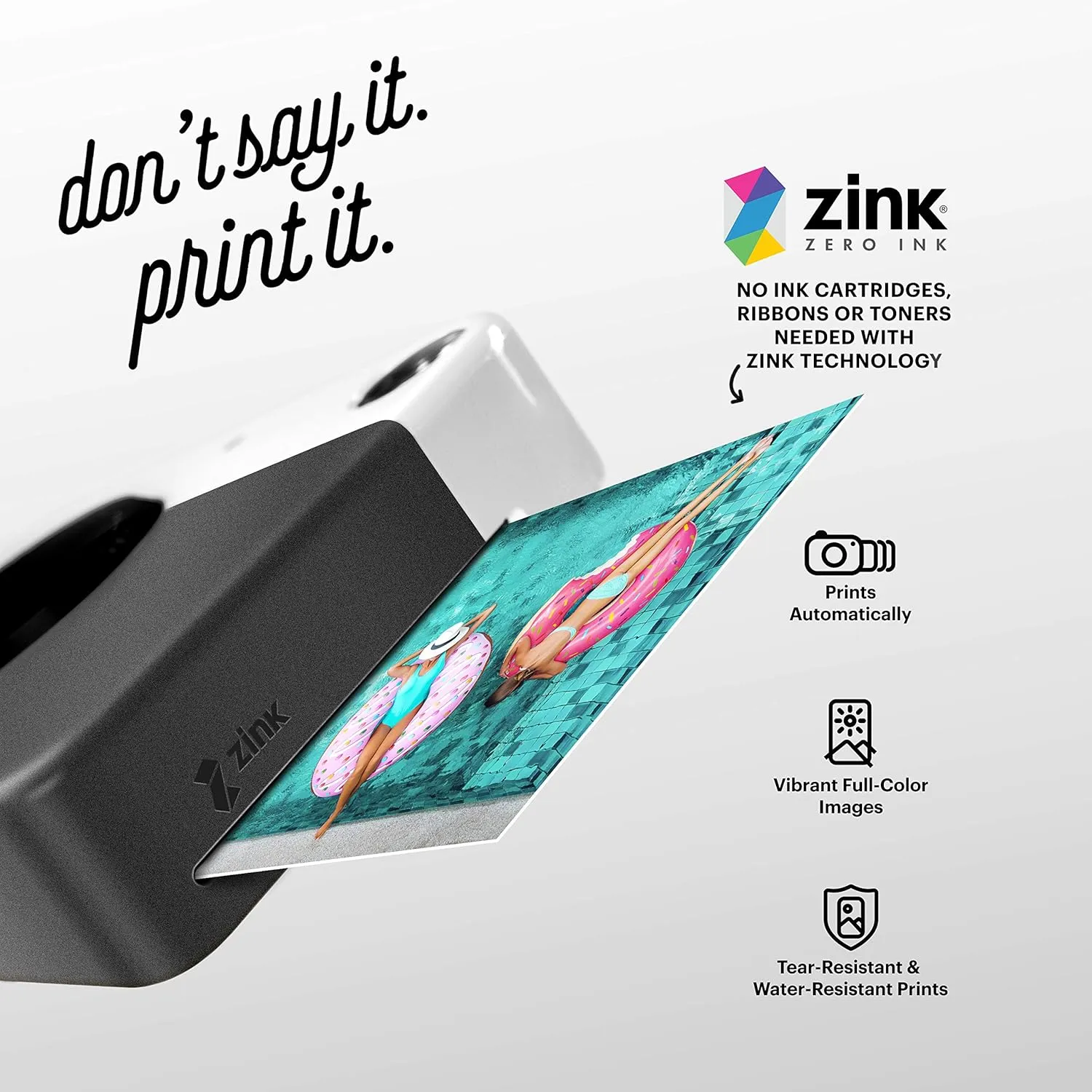 KODAK Printomatic Full-Color Instant Print Digital Camera - Colorful Photos On Zink 2x3" Sticky-Back Photo Paper - 5MP, Portable, Creative Fun Gift for Birthday, Christmas, Holiday - Black