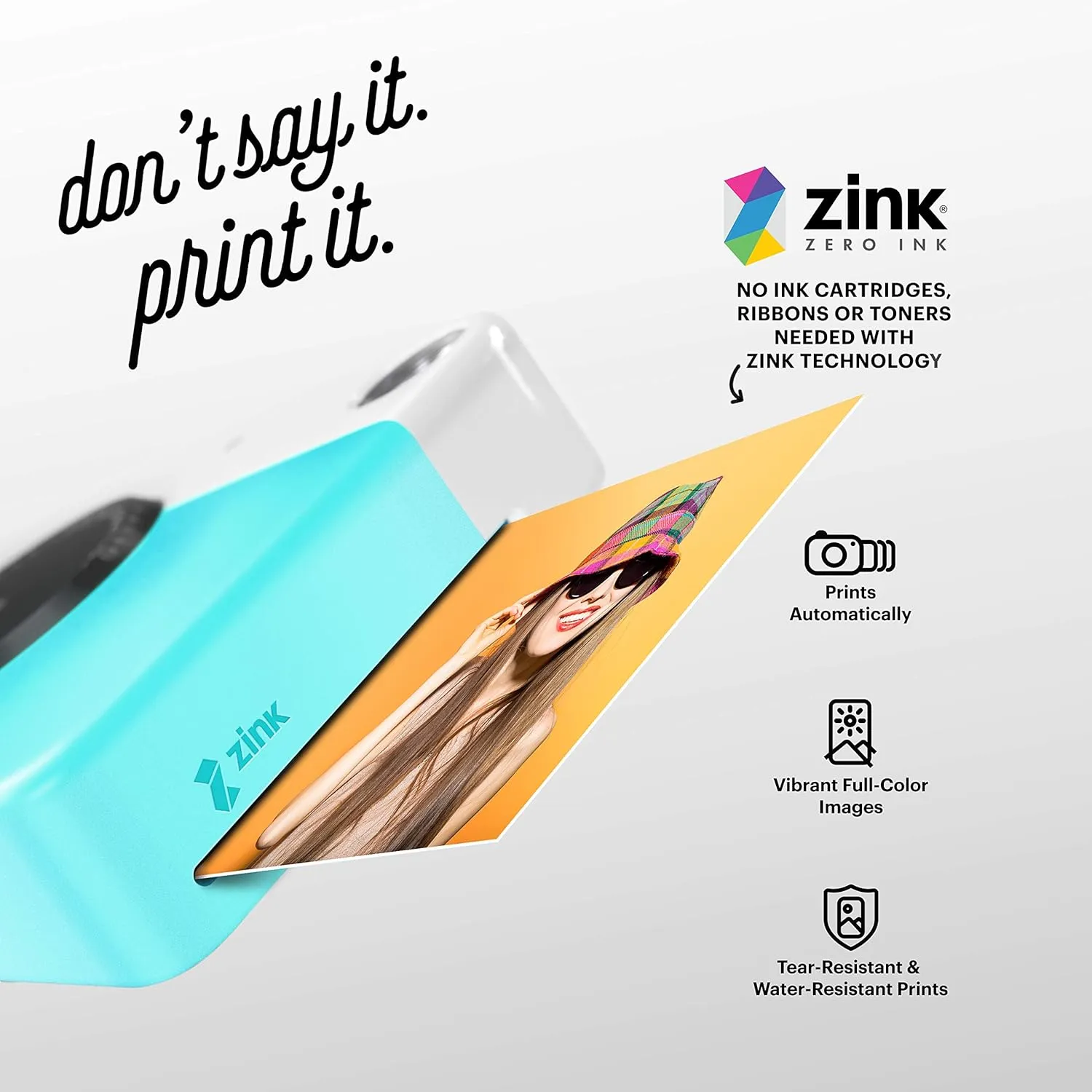 KODAK Printomatic Full-Color Instant Print Digital Camera - Colorful Photos On Zink 2x3" Sticky-Back Photo Paper - 5MP, Portable, Creative Fun Gift for Birthday, Christmas, Holiday - Blue