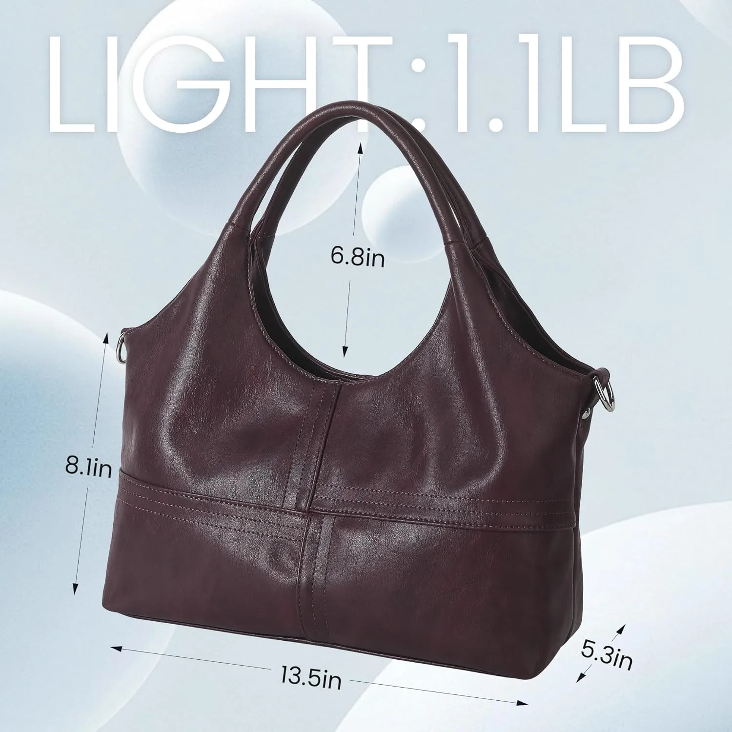 KOGTLA Vegan Leather Purses for Women with Detachable Satchel Strap, Ladies Handbags, Tote Hobo Bags with Top Handle